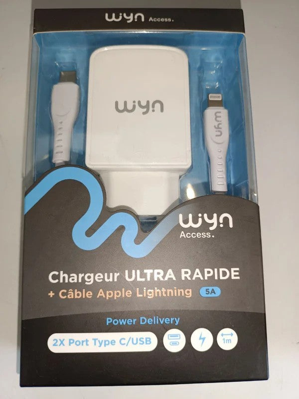 Chargeurultrarapide+cableApplelightningWynAccess