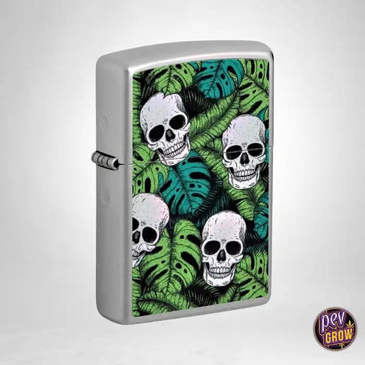 BriquetZippoSkullWithFlowers