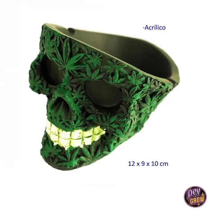 CendrierSkullWeed12x9x10cm