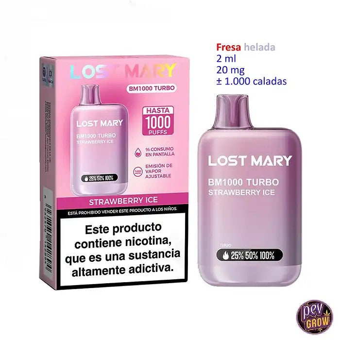 PuffjetableLostMaryBM1000TurboStrawberryIce2%·ArômeIntense
