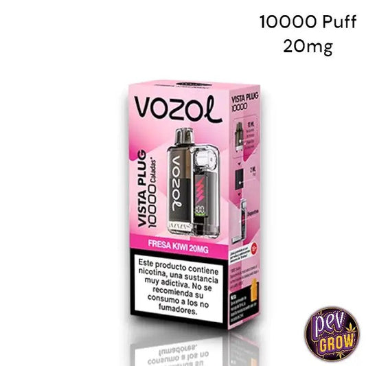 PuffrechargeabledecapsuleVozolVistaPlugKitStarter(2+10ml)10000Puffs20mgnicotinaFresaKiwi