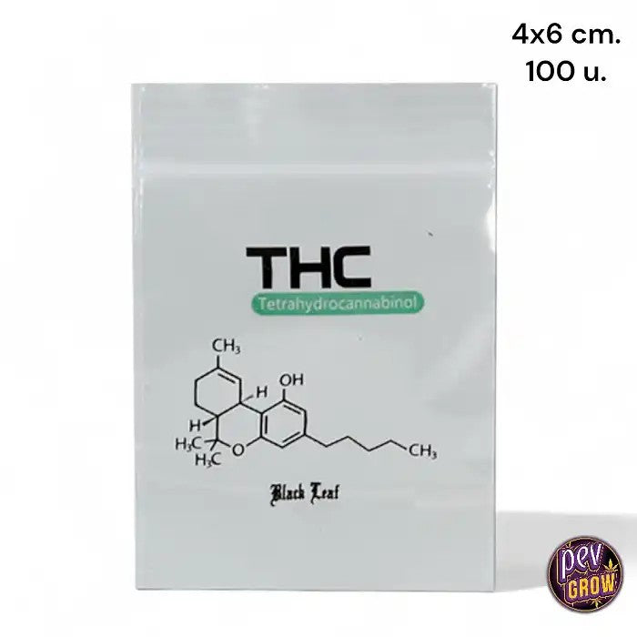 SachetsPlastiqueAutocollants4×6cmTHC(Pack100)