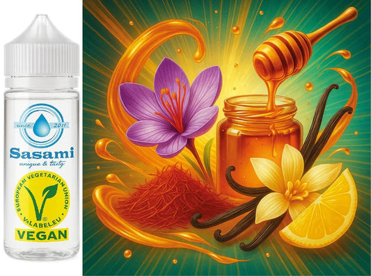 Saffron-HoneyWhisper–Safran,Honig,Vanille&ZitroneAromaKonzentrat–Vegan–Sasamiâ€?0ml