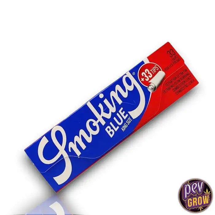 SmokingSlimPaperBlueKingSize33Feuilles+33Tips