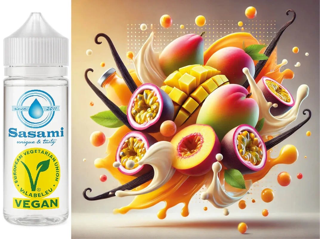 TropicalVelvetBliss–Maracuja-Pfirsich-Mango-VanilleAromaKonzentrat–Vegan–Sasamiâ€?00ml