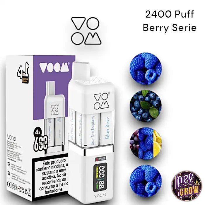 VOOM2400MultiPodKit–VapeRechargeable4-en-1(SérieBerry)