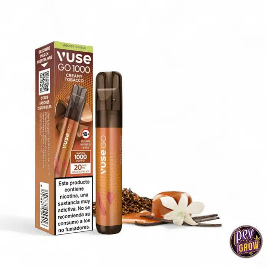 VuseGo1000CreamyTobacco–Cigaretteélectroniquejetable20mg·1000Puffs