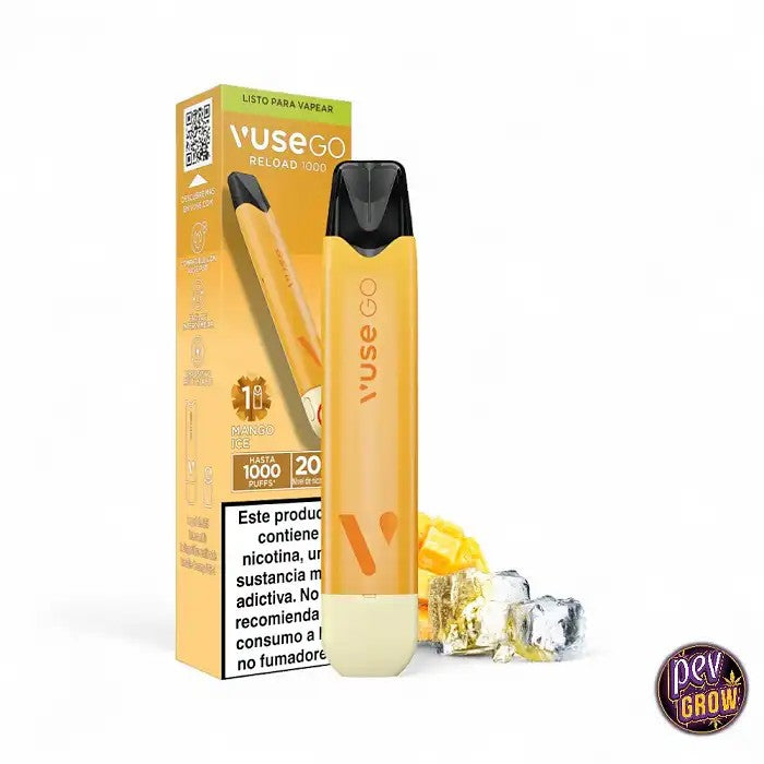 VuseGoReloadPen1000MangoIce–Kitdecigaretteélectroniquerechargeable20mg